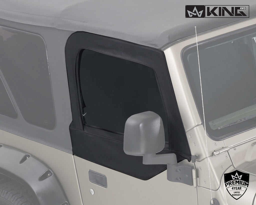 King4WD Half Doors Jeep TJ Half Door Uppers Replacement Soft Upper Doors For 97-06 Wrangler TJ Black Pair King 4WD - 14019935