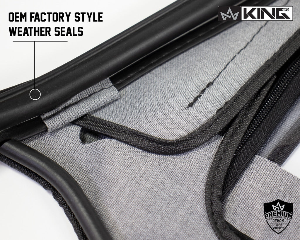 King4WD Half Doors Jeep TJ Half Door Uppers Replacement Soft Upper Doors For 97-06 Wrangler TJ Black Pair King 4WD - 14019935