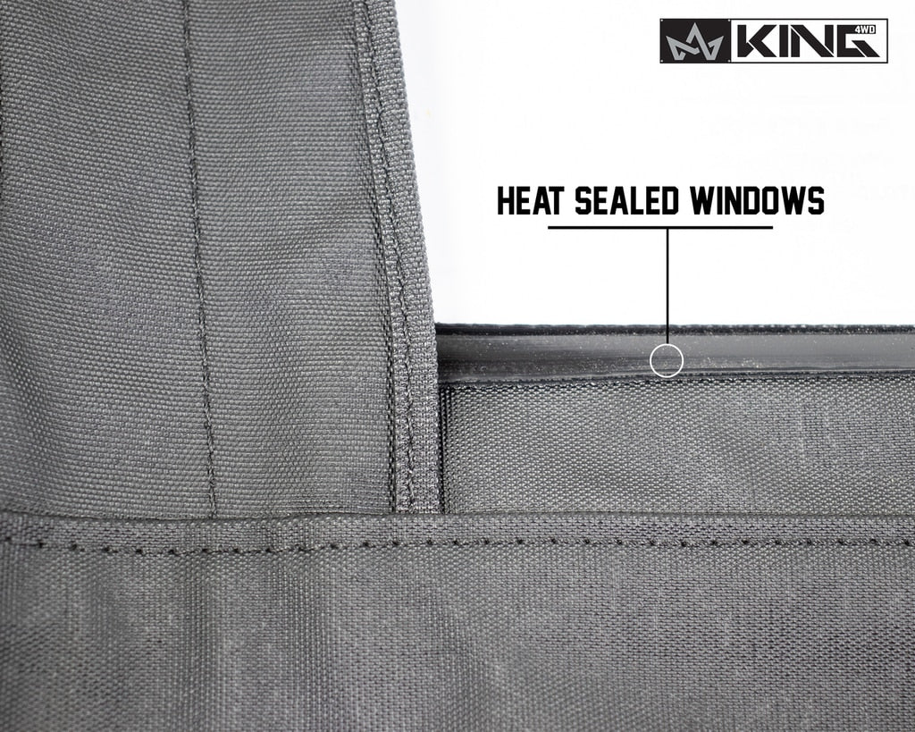 King4WD Half Doors Jeep TJ Half Door Uppers Replacement Soft Upper Doors For 97-06 Wrangler TJ Black Pair King 4WD - 14019935