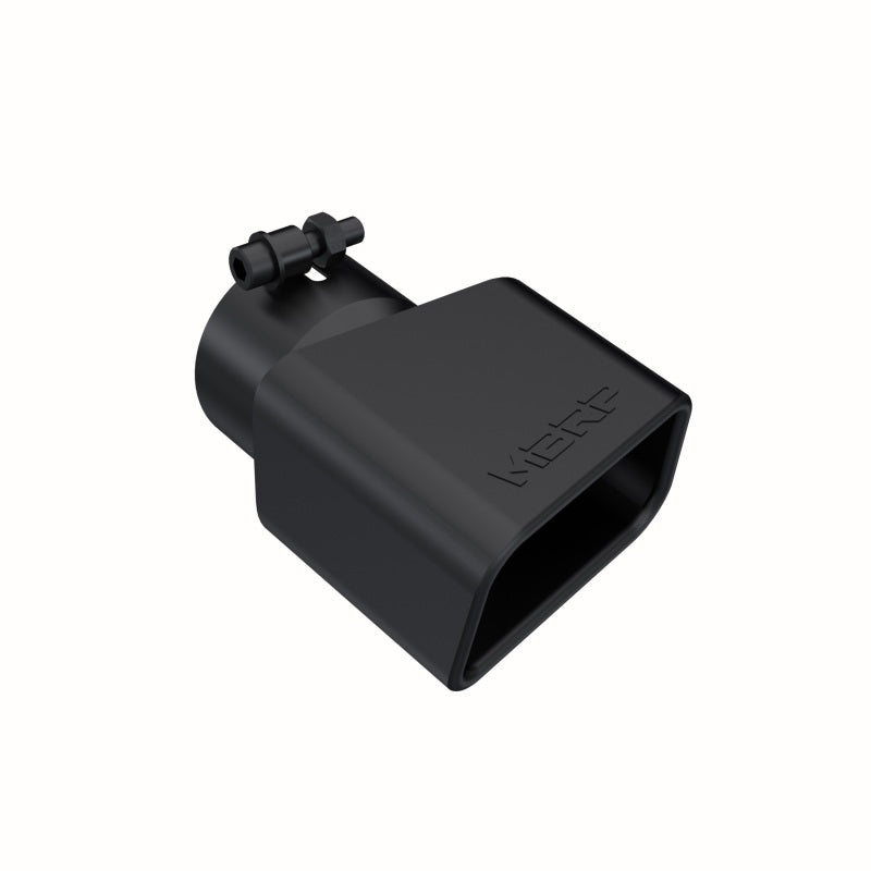 MBRP Tips MBRP Universal Tip 4.75inx 3in Rectangle Angled Cut 3in O.D. inlet Pass. Side 7.375in length Black