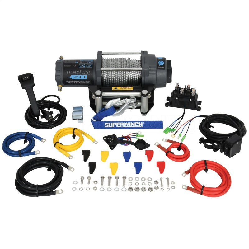 Superwinch Winches Superwinch 4500 LBS 12V DC 15/64in x 50ft Steel Rope Terra 4500 Winch - Gray Wrinkle