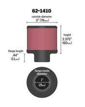 Load image into Gallery viewer, K&amp;N Engineering Air Filters - Universal Fit K&amp;N 1 inch ID 3 inch OD 2.375 inch H Rubber Base Crankcase Vent Filter