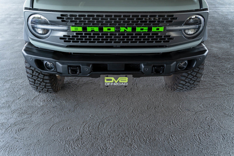 DV8 Offroad License Plate Relocation DV8 Offroad 21-23 Ford Bronco Capable Bumper Front License Plate Mount