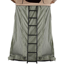 Load image into Gallery viewer, Overland Vehicle Systems Roof Top Tent LD TMBK 3 Roof Top Tent With Annex Tan Base With Green Rain Fly Black Aluminum Base, Black Ladder - 18119733