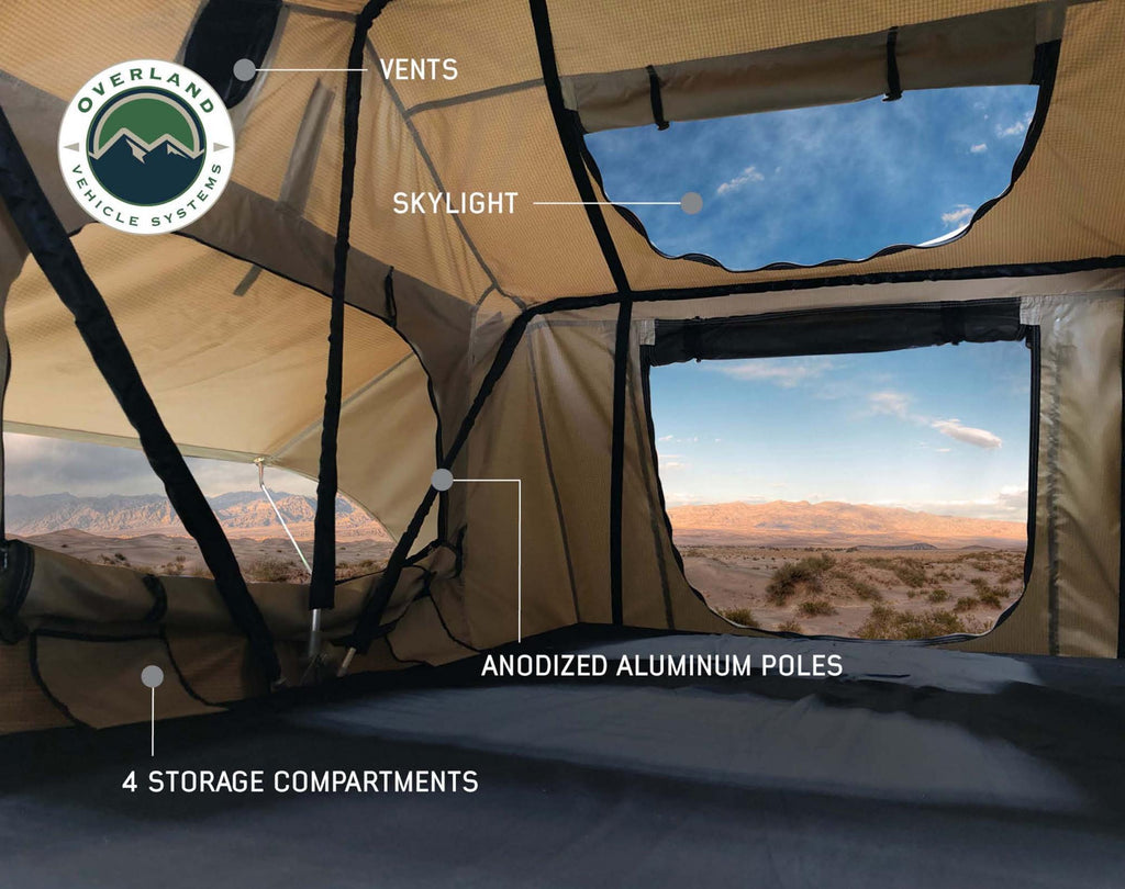 Overland Vehicle Systems Roof Top Tent TMBK 3 Person Roof Top Tent with Green Rain Fly Overland Vehicle Systems - 18119933