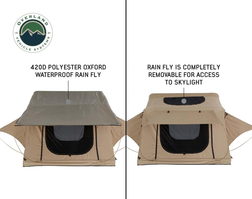 Overland Vehicle Systems Roof Top Tent TMBK 3 Person Roof Top Tent with Green Rain Fly Overland Vehicle Systems - 18119933