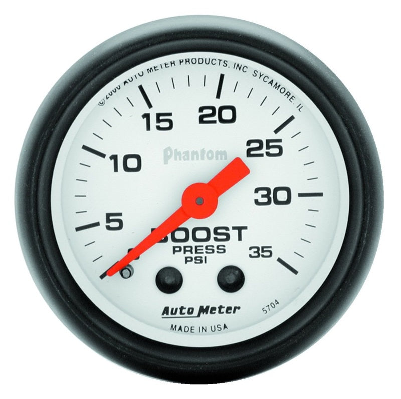 AutoMeter Gauges Autometer Phantom 52mm 35 PSI Mechanical Boost Gauge