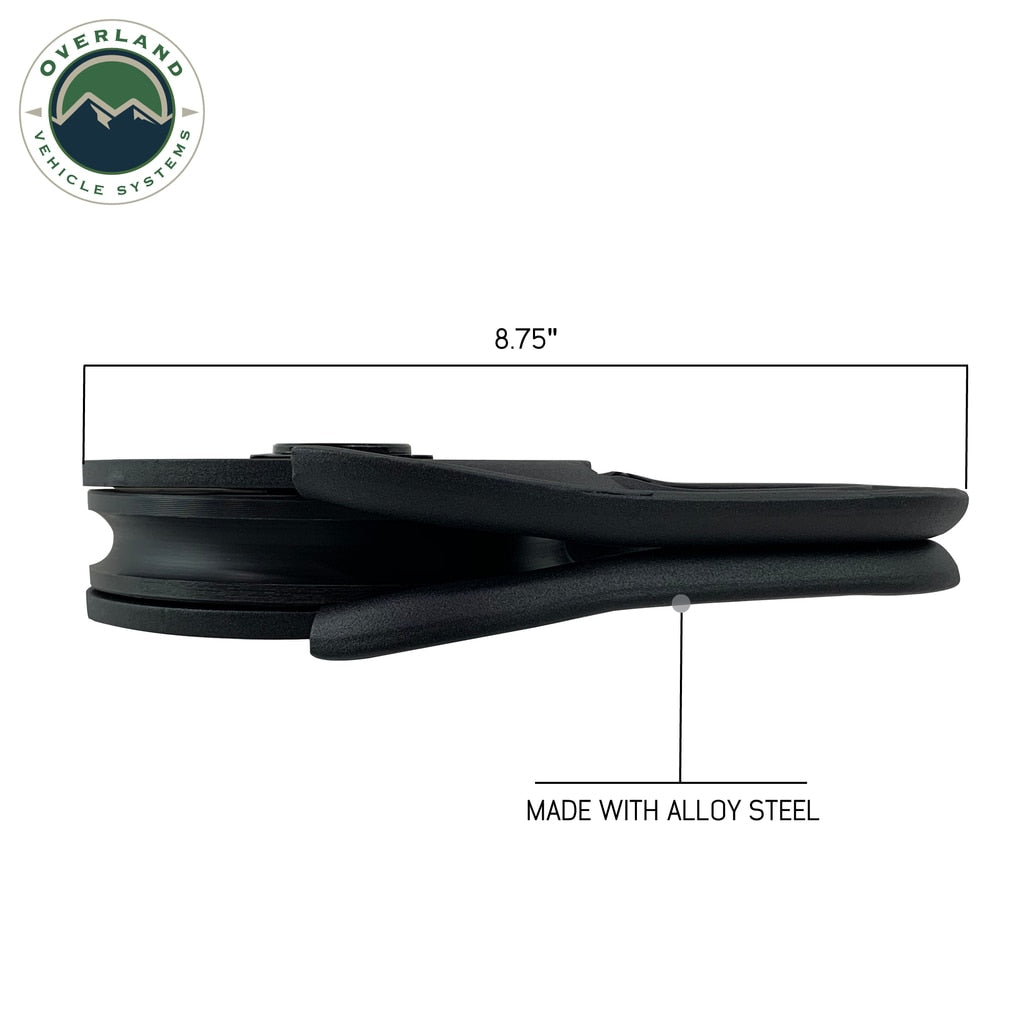 Overland Vehicle Systems Snatch Block Snatch Block Heavy Duty Matte Black Steel Overland Vehicle Systems - 19139805
