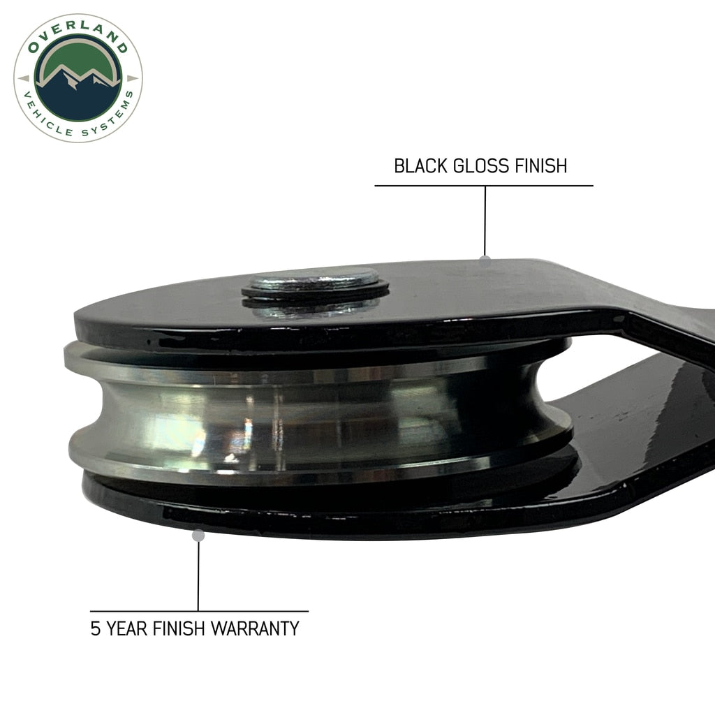 Overland Vehicle Systems Snatch Block Snatch Block Black 30,000 Lb Breaking Strength Standard Universal Overland Vehicle Systems - 19139905