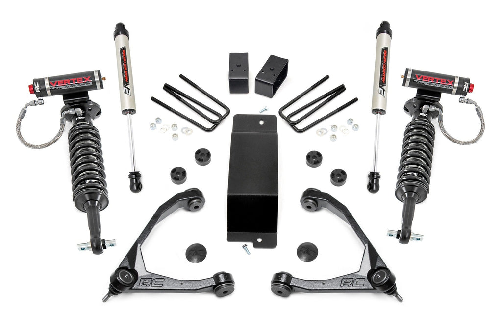 Rough Country Lift Kits 3.5 Inch GM Suspension Lift Kit w/Upper Control Arms Vertex w/V2 Shocks (07-16 1500 PU 4WD) Rough Country - 19457