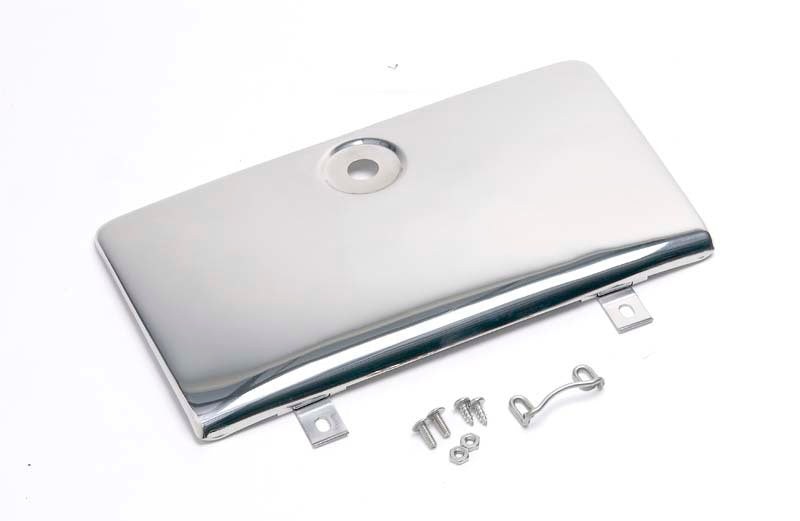Kentrol Dash & Interior Trim Kentrol 72-86 Jeep CJ Glove Box Door Use with OE Key Lock - Polished Silver