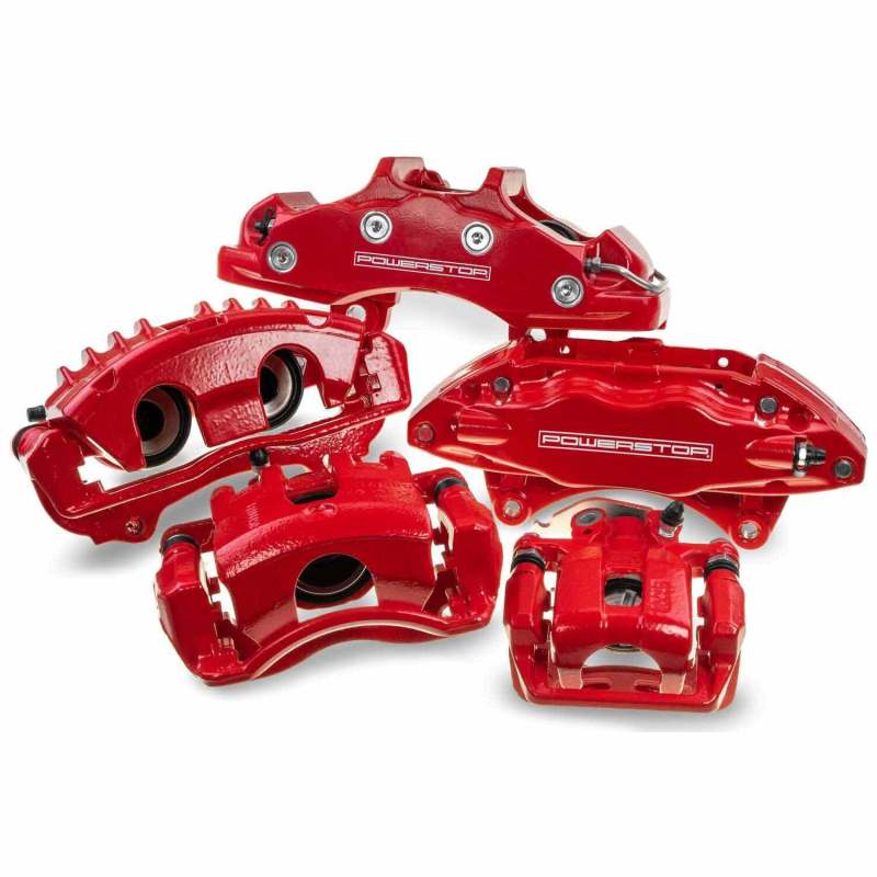 PowerStop Brake Calipers - Perf Power Stop 08-12 Ford F-250 Super Duty Rear Red Calipers w/Brackets - Pair
