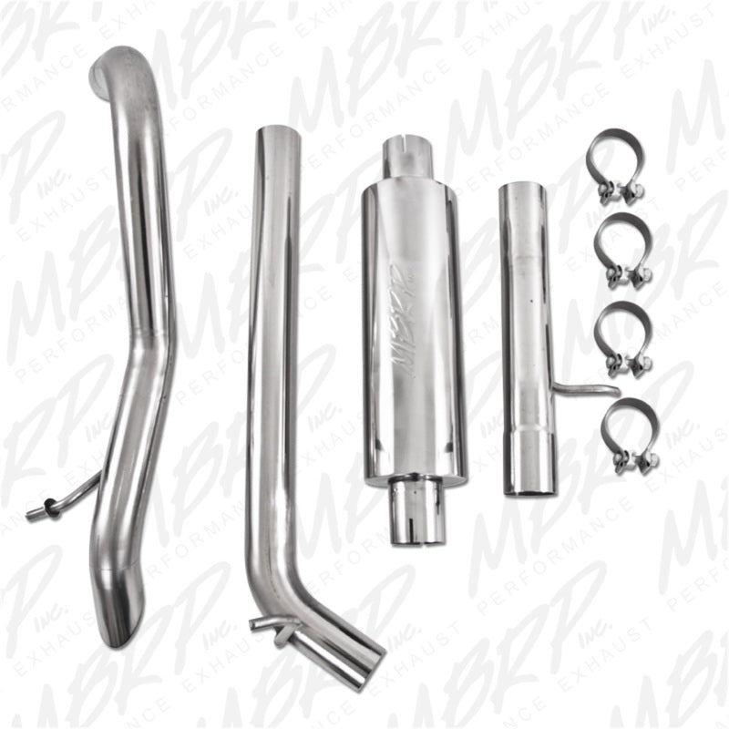 MBRP Catback MBRP 2007-2009 Jeep Wrangler (JK) 3.8L V6 4 dr Off-Road Tail Pipe Muffler before Axle