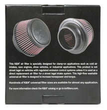 Load image into Gallery viewer, K&amp;N Engineering Air Filters - Universal Fit K&amp;N Universal Round Clamp-On Air Filter 3in Flange ID x 6in Base OD x 4.625in Top OD x 3in Height