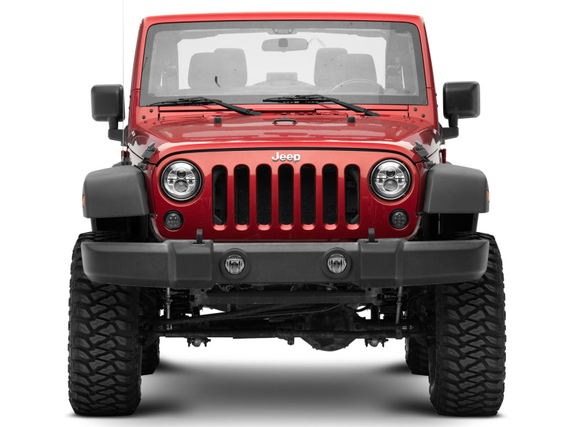 Raxiom Headlights Raxiom 97-18 Jeep Wrangler TJ/JK Axial Series LED Daymaker Headlights- Chrome Housing (Clear Lens)