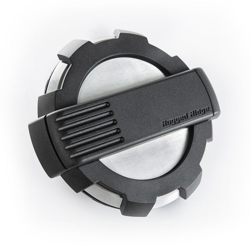 Rugged Ridge Fuel Caps Rugged Ridge Elite Fuel Door Non-Lock Brushed Alum 07-18 Jeep Wrangler JK