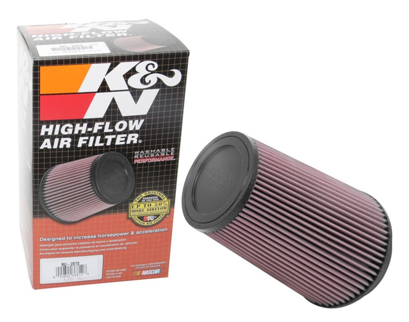 K&N Engineering Air Filters - Universal Fit K&N Universal Clamp-On Air Filter 5in FLG / 6-1/2in B / 4-3/8in T / 8-3/4in H