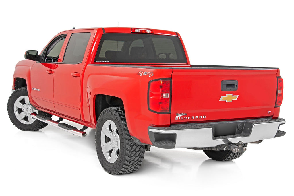 Rough Country Nerf Bars GM Stainless Steel Oval Nerf Step Bars 07-18 GM 1500 / 07-19 2500HD/3500 HD / 19 Classic Crew Cab Rough Country - 21001S