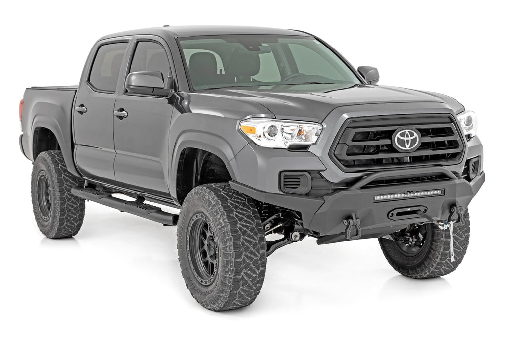 Rough Country Nerf Bars Oval Nerf Step 4.5 Inch Double Cab Black 05-22 Toyota Tacoma 2WD/4WD Rough Country - 21008