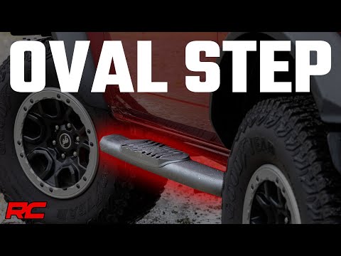 Rough Country Nerf Bars Oval Nerf Steps 2-Door Black Ford Bronco (2 Door) 4WD (21-23) Rough Country - 21012