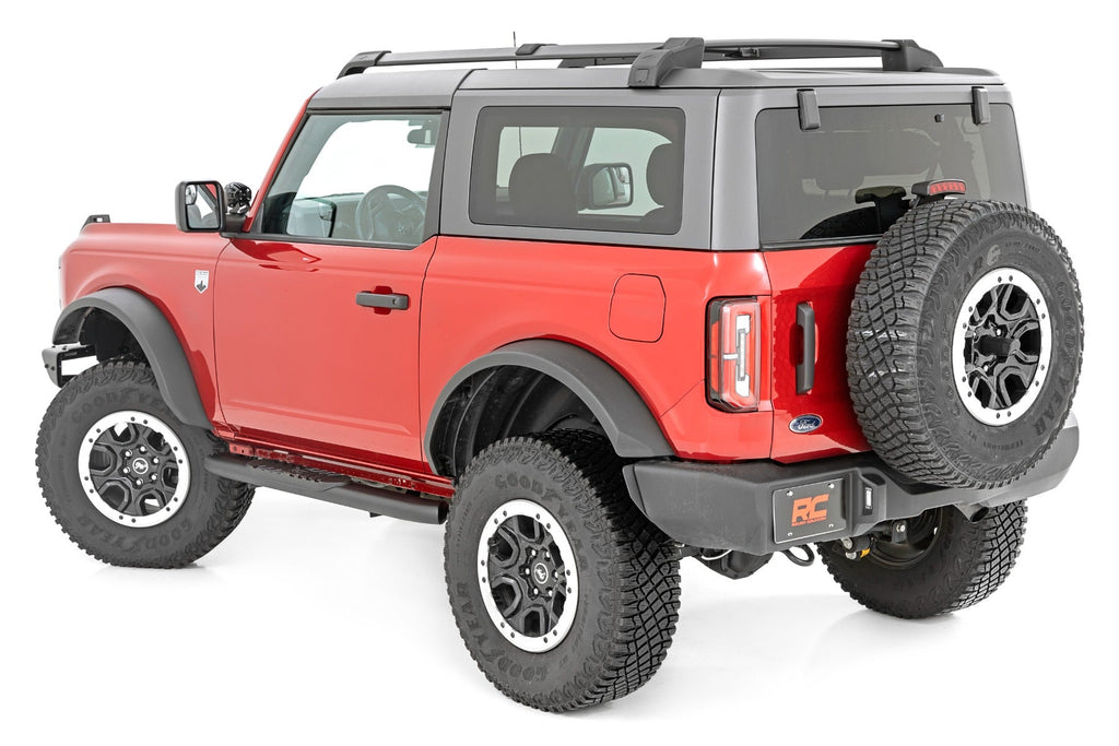 Rough Country Nerf Bars Oval Nerf Steps 2-Door Black Ford Bronco (2 Door) 4WD (21-23) Rough Country - 21012