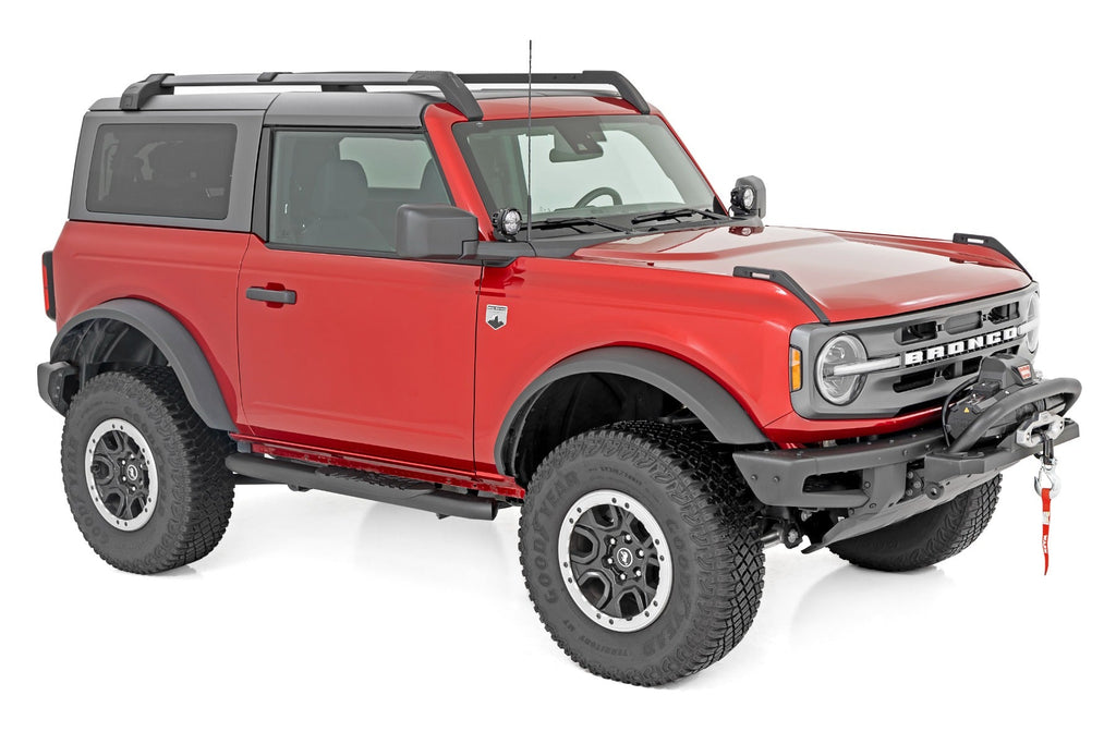 Rough Country Nerf Bars Oval Nerf Steps 2-Door Black Ford Bronco (2 Door) 4WD (21-23) Rough Country - 21012