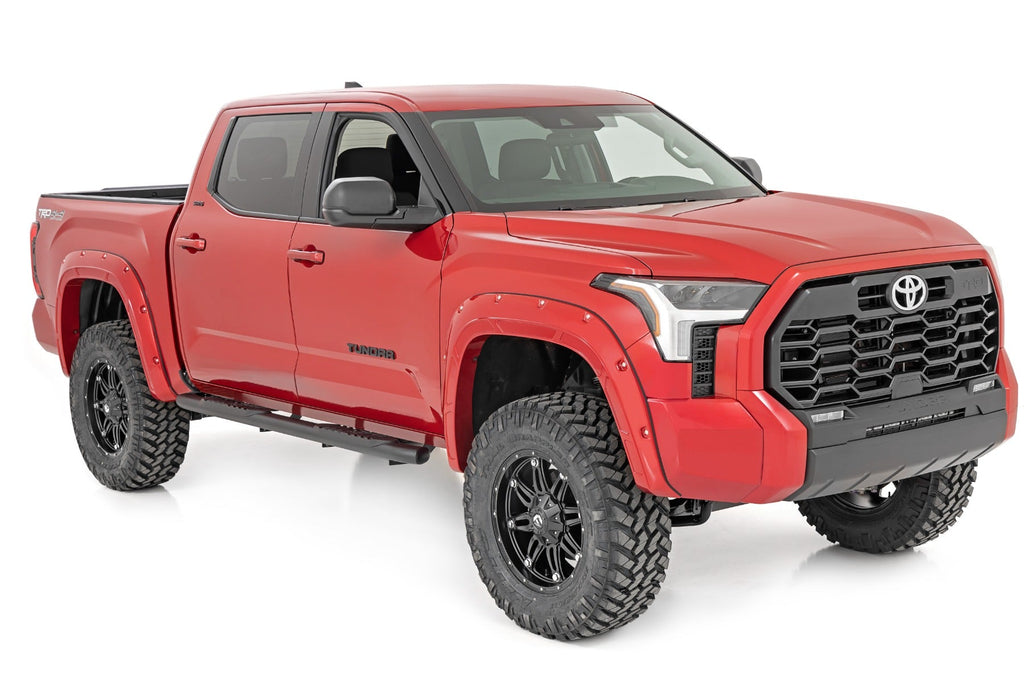 Rough Country Nerf Bars Oval Nerf Steps Crew Cab Black Toyota Tundra 2WD/4WD (22-23) Rough Country - 21014