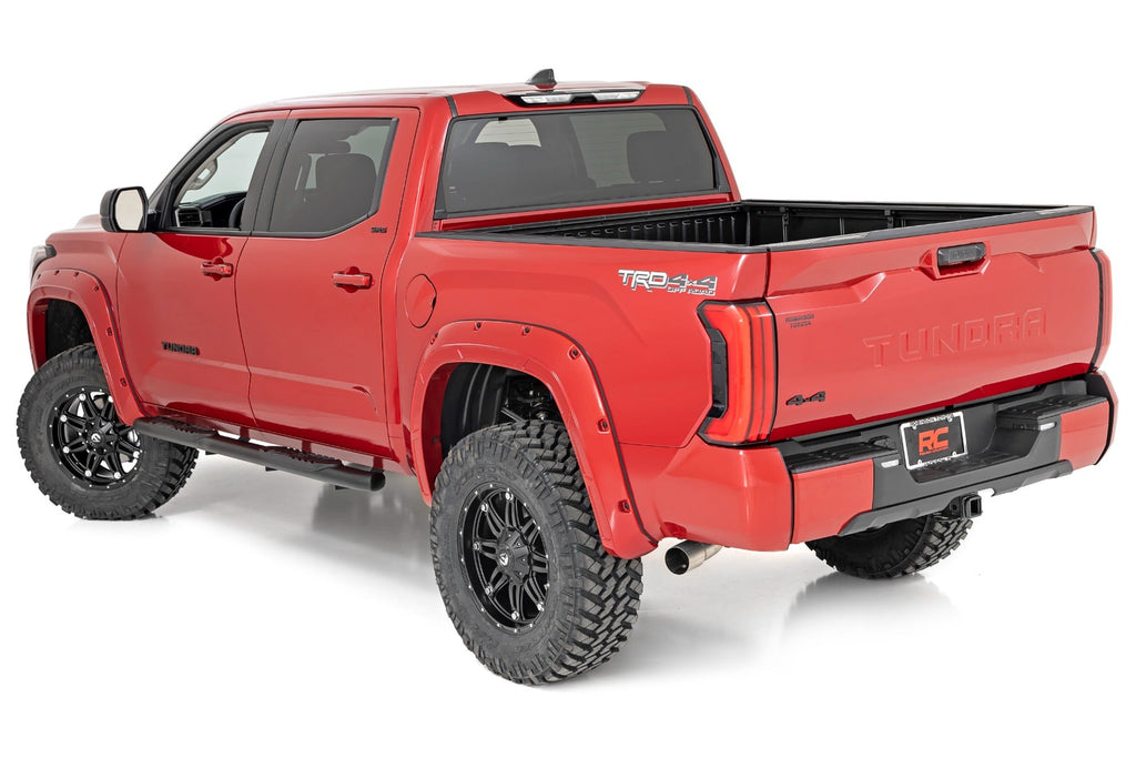 Rough Country Nerf Bars Oval Nerf Steps Crew Cab Black Toyota Tundra 2WD/4WD (22-23) Rough Country - 21014