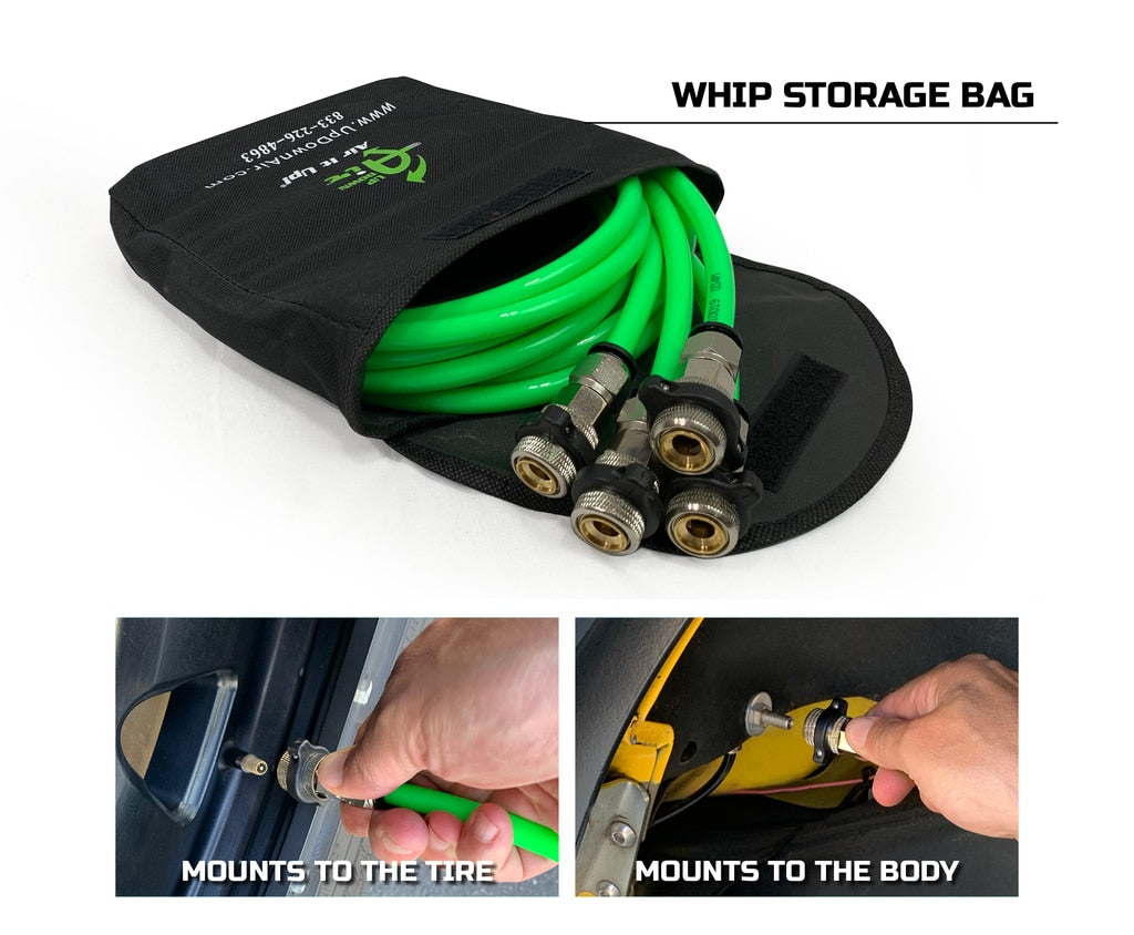 Up Down Air Tire Inflation System Jeep JK Tire Inflator System 4 Tire For 18-20 Jeep Wrangler 2/4 Door W/Engine Mount With Box, Fittings, Hoses and Storage Bag Black UP Down Air - 218-1819
