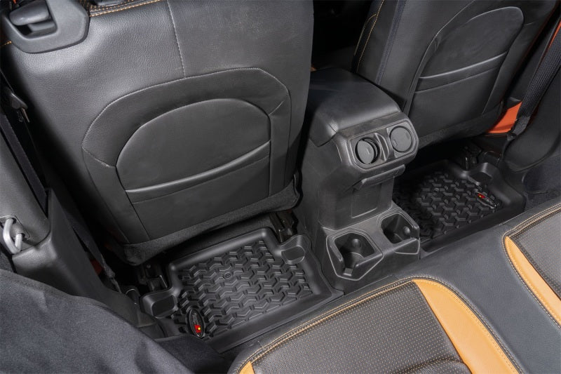 Rugged Ridge Floor Mats - Rubber Rugged Ridge Floor Liner Kit Black F/R/Full Cargo 18-20 Jeep Wrangler JL 2Dr