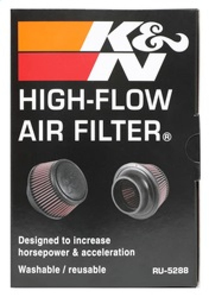 K&N Engineering Air Filters - Universal Fit K&N Universal Round Clamp-On Air Filter 3in Flange ID x 6in Base OD x 4.625in Top OD x 3in Height