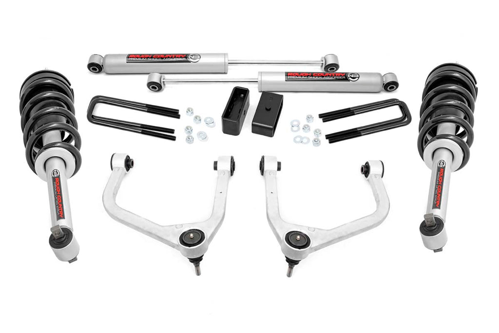 Rough Country Lift Kits 3.5 Inch Suspension Lift Kit w/Forged Upper Control Arms & Loaded Struts 19-20 GMC Silverado/Sierra 1500 4WD/2WD Rough Country - 22631