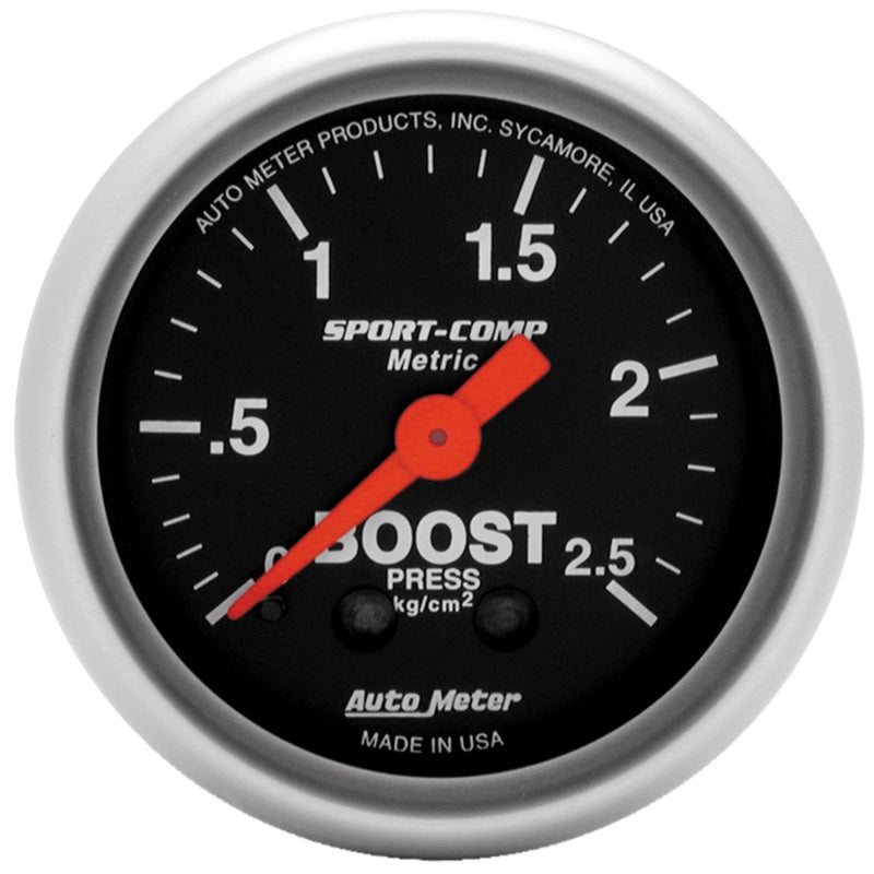 AutoMeter Gauges Autometer Sport-Comp 52mm METRIC 0-2.5kg/Cm2 Mechanical Gauge