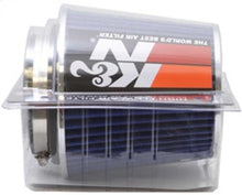 Load image into Gallery viewer, K&amp;N Engineering Air Filters - Universal Fit K&amp;N Universal Air Filter Chrome Round Tapered Blue - 4in Flange ID x 1.125in Flange Length x 5.5in H