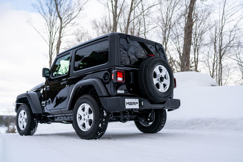 MBRP Catback MBRP 18-20 Jeep Wrangler JL 2.5in Single Rear Exit Cat Back Exhaust - Aluminum