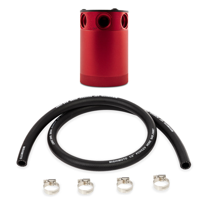 Mishimoto Oil Catch Cans Mishimoto Compact Baffled Oil Catch Can 3-Port - Red