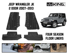 Load image into Gallery viewer, King4WD Front And Second Seat Floor Liners Jeep JK TPE Form Fitting Floor Liners For 07-13 Wrangler JK 2 Door Front and Rear 4 Piece Black King 4WD - 28010201
