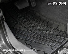 Load image into Gallery viewer, King4WD Front And Second Seat Floor Liners Jeep JK TPE Form Fitting Floor Liners For 07-13 Wrangler JK 2 Door Front and Rear 4 Piece Black King 4WD - 28010201