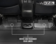 Load image into Gallery viewer, King4WD Front And Second Seat Floor Liners Jeep JK TPE Form Fitting Floor Liners For 07-13 Wrangler JK 2 Door Front and Rear 4 Piece Black King 4WD - 28010201