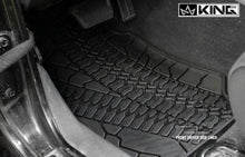 Load image into Gallery viewer, King4WD Front And Second Seat Floor Liners Jeep JK TPE Form Fitting Floor Liners For 07-13 Wrangler JK 4 Door Front and Rear 3 Piece Black King 4WD - 28010301