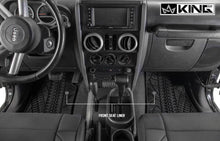 Load image into Gallery viewer, King4WD Front And Second Seat Floor Liners Jeep JK TPE Form Fitting Floor Liners For 07-13 Wrangler JK 4 Door Front and Rear 3 Piece Black King 4WD - 28010301