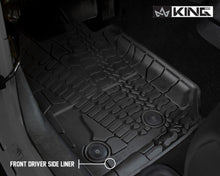 Load image into Gallery viewer, King4WD Front And Second Seat Floor Liners Jeep JK TPE Form Fitting Floor Liners For 14-18 Wrangler JK 2 Door Front and Rear 4 Piece Black King 4WD - 28010401