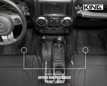 Load image into Gallery viewer, King4WD Front And Second Seat Floor Liners Jeep JK TPE Form Fitting Floor Liners For 14-18 Wrangler JK 2 Door Front and Rear 4 Piece Black King 4WD - 28010401