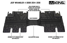 Load image into Gallery viewer, King4WD Front And Second Seat Floor Liners Jeep JK TPE Form Fitting Floor Liners For 14-18 Wrangler JK 4 Door Front and Rear 3 Piece Black King 4WD - 28010501