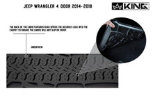 Load image into Gallery viewer, King4WD Front And Second Seat Floor Liners Jeep JK TPE Form Fitting Floor Liners For 14-18 Wrangler JK 4 Door Front and Rear 3 Piece Black King 4WD - 28010501