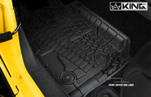 Load image into Gallery viewer, King4WD Front And Second Seat Floor Liners Jeep JK TPE Form Fitting Floor Liners For 14-18 Wrangler JK 4 Door Front and Rear 3 Piece Black King 4WD - 28010501