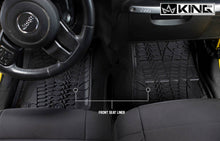 Load image into Gallery viewer, King4WD Front And Second Seat Floor Liners Jeep JK TPE Form Fitting Floor Liners For 14-18 Wrangler JK 4 Door Front and Rear 3 Piece Black King 4WD - 28010501