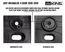 Load image into Gallery viewer, King4WD Front And Second Seat Floor Liners Jeep JL TPE Form Fitting Floor Liners For 18-Pres Wrangler JL 4 Door Front and Rear 3 Piece Black King 4WD - 28010701