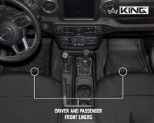 Load image into Gallery viewer, King4WD Front And Second Seat Floor Liners Jeep JL TPE Form Fitting Floor Liners For 18-Pres Wrangler JL 4 Door Front and Rear 3 Piece Black King 4WD - 28010701