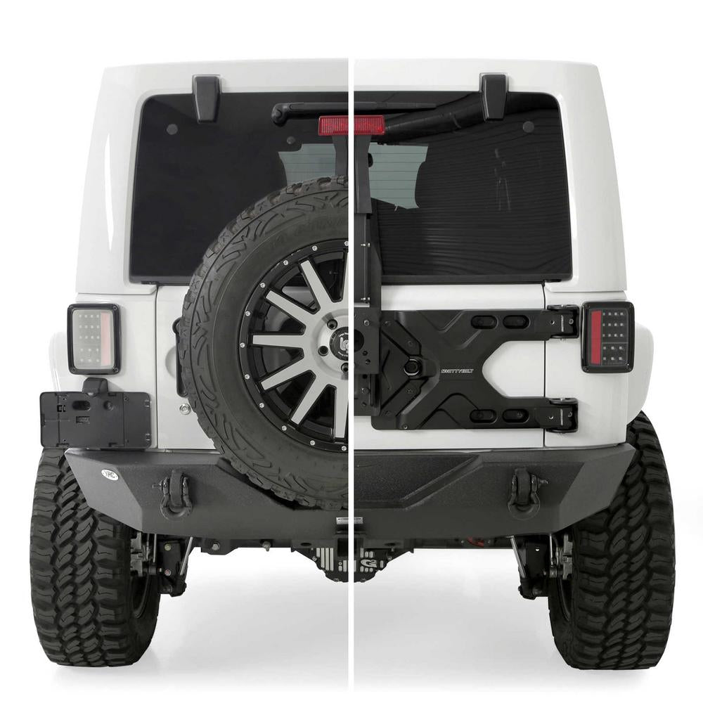 Smittybilt Bumper Pivot HD Tire Carrier for 07-18 Jeep Wrangler JK